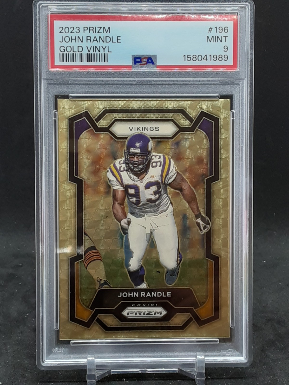 JOHN RANDLE 2023 PRIZM GOLD VINYL #3/5 PSA MT 9 VIKINGS QQ