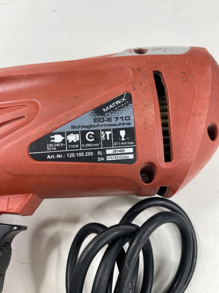 Schlagbohrmaschine ED-E 710 von Matrix Farbe rot orange 710 Watt - Image 2 of 4
