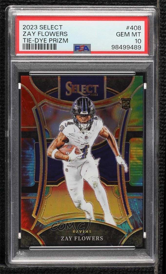 2023 Select Suite Level Tie-Dye Prizm 12/25 Zay Flowers PSA 10 Rookie RC 2a5