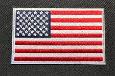 American flag patch iron-on white border US flag american flag patch 5" wide