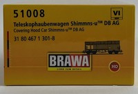 Brawa 51008 H0 Teleskophaubenwagen Shimmns-U70801-4 Ep. VI DB AG