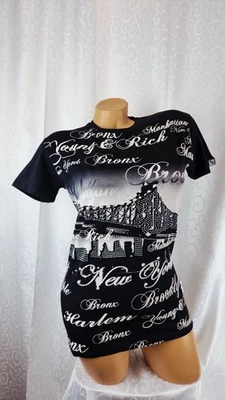 Young&Rich Damen T-Shirt Gr. L Schwarz Made In Italy Neu Mit Etikett Art 250791 - Bild 1 von 4