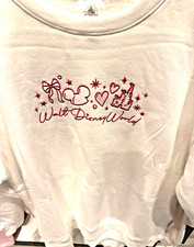 2026 Disney Parks Walt Disney World Sweatshirt L Mickey Castle Icons Embroidered