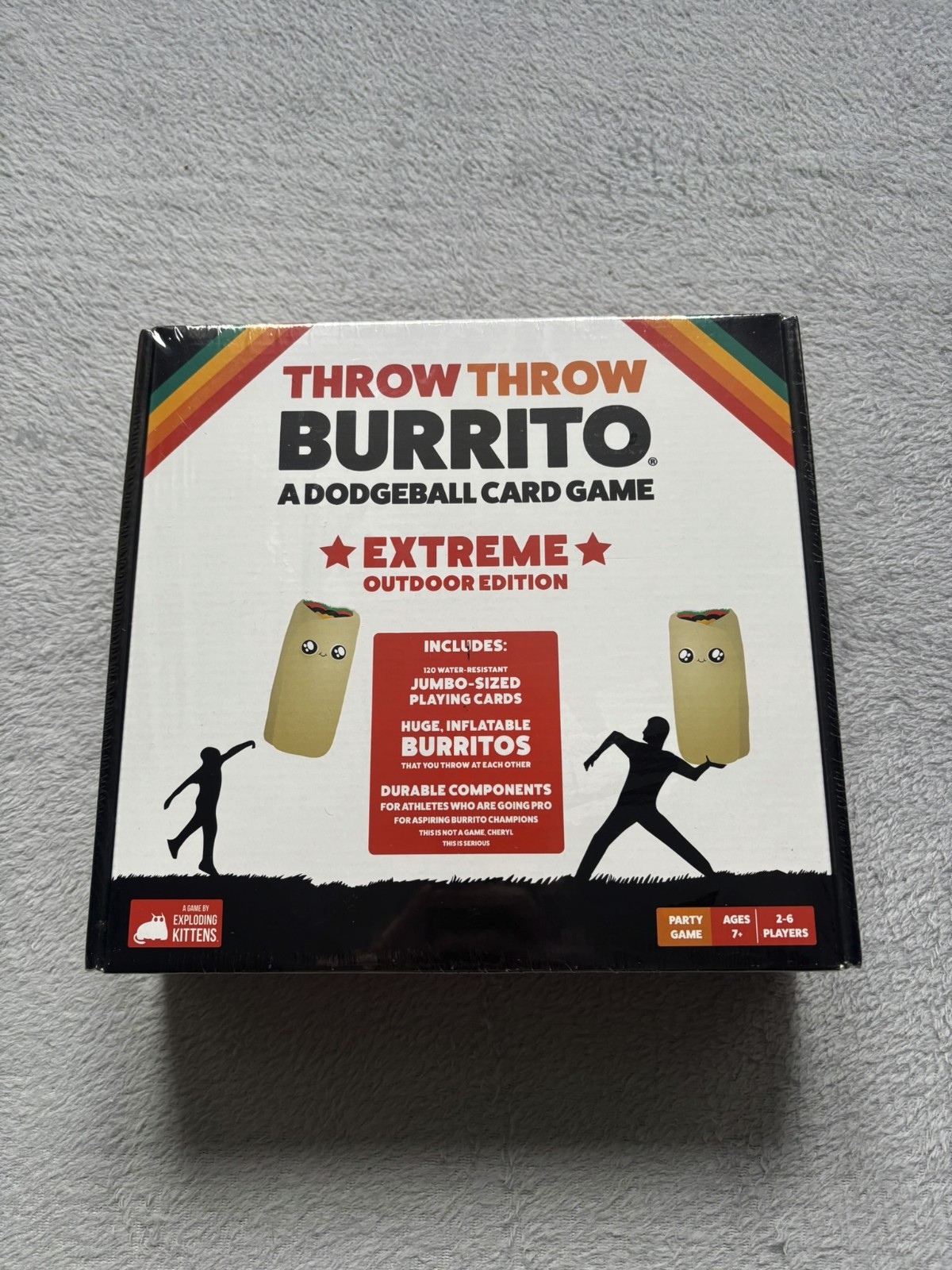 Juego de fiesta Throw Throw Burrito Extreme Outdoor Edition - Exploding Kittens NUEVO