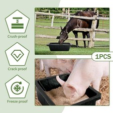 Rubber feed Pan Horse Feeder Resistant Basin Rectangle Large Capacity 10 Quart