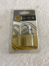 Smith and Locke 38mm Brass Shackle Padlock, 3 Keys Brand New Original Packaging