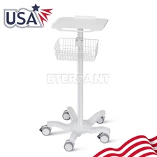 Mobile Rolling Cart for Ultrasound Imaging Scanner Medical Trolley Cart w/Basket