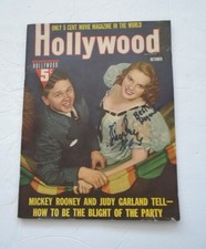 Hollywood magazine 1940 Mickey Rooney & Judy Garland Hand Signed By M.  Rooney