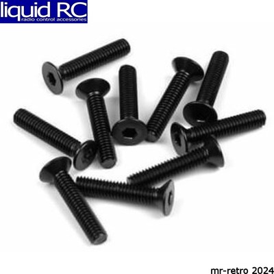 Tekno RC 1349 M4x20mm Flat Head Screws (black 10 pieces)