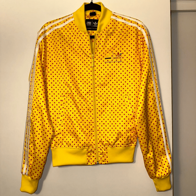 Adidas x Pharrell Williams XS Yellow Red Polka Dot Zipper Close