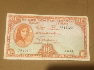 10 Shillings Lavery Irish Banknote 6 6 68 PLEASE READ DESCRIPTION