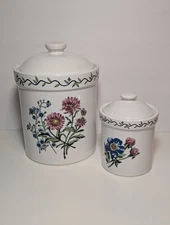 International China Company Stoneware Canisters - Set of 2 - Thailand - Floral