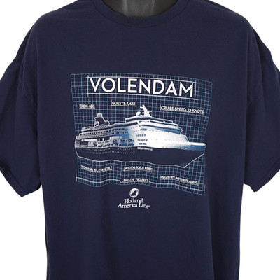 Volendam Cruise Ship T Shirt Mens Size 2XL Blue Holland America Line