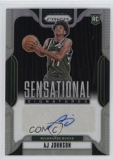 2024-25 Panini Prizm Sensational Signatures Silver AJ Johnson #SS-AJJ Auto 1o52