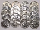 Silver Franklin Half Dollar BU 20 Coin ($10 Face Value) Roll - Mixed Dates