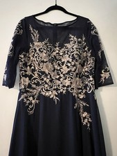 Betsy Adam Formal Gown 12P Beautiful Navy Blue, Wedding or Gala