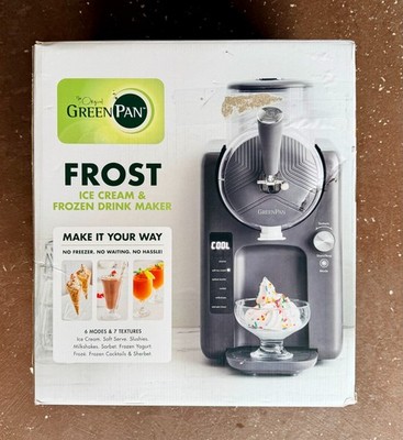 GreenPan Frost Ice Cream Maker & Slushie Machine, Gray - NEW