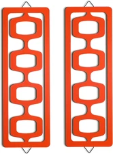 Croblissful 2 Pcs Mid Century Modern Wall Art Wood Mid Century Elegance Decor Ac