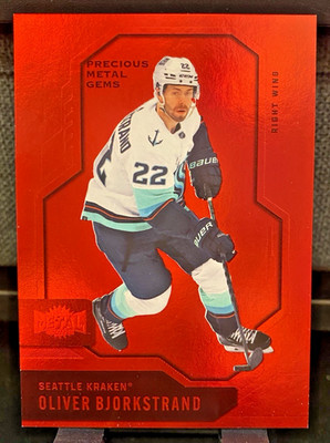 2024-25 Metal Universe Oliver Bjorkstrand #10 Precious Metal Gems Red PMG /100!!