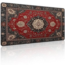 Waterproof Large Gaming Mouse Pad 35L x 12W inches, Boho Persian Rug