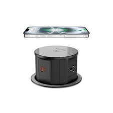 Pop Up Outlet with 15W Wireless Charger, 4 AC Outlets PD 20W USB ... Fast Ship