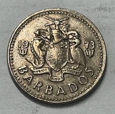 Rare 1973 Barbados 25 Cents Independence Coin