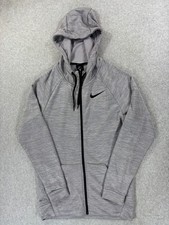 Nike Dri Fit Athletic Fit Full Zip Hoodie Jacket Men's Small Gray