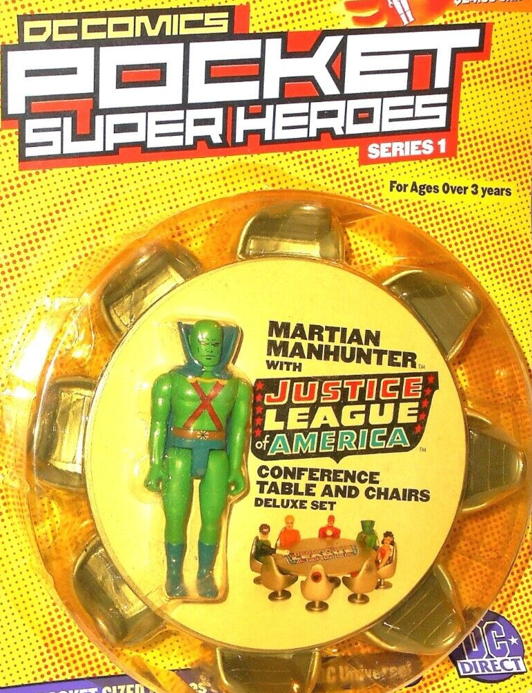 DC universe JUSTICE LEAGUE conference table chairs martian