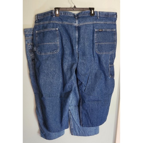 x2 Blue Jean Denim Pants Carhartt & Key - ALTERED to 50W 23L 50x23