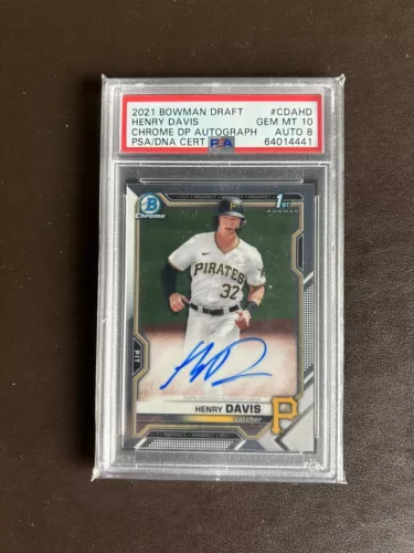 2022 Bowman Draft Chrome HENRY DAVIS 1st Prospects Auto #BDC-HD PSA 10 Pirates