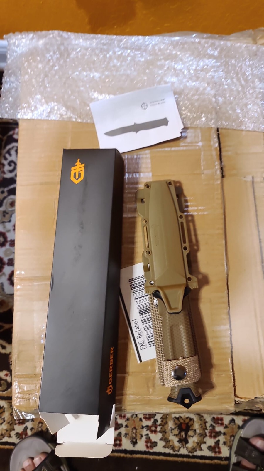 Gear Strongarm Fixed Blade Tactical Plain Edge Knife Survival Sheath