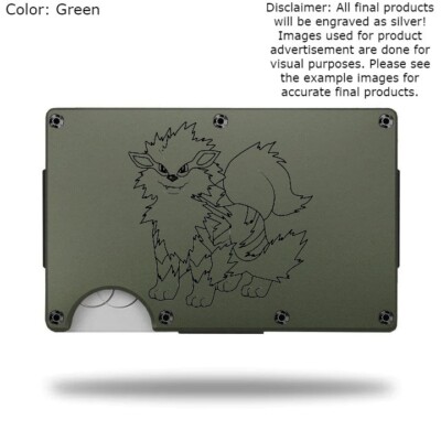Custom ''ARCANINE'' Laser Engraved Wallet - Pick A Wallet Color