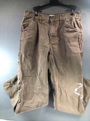 C.E. Schmidt Workwear Brown Jeans Size 32x30 Paint On The Legs