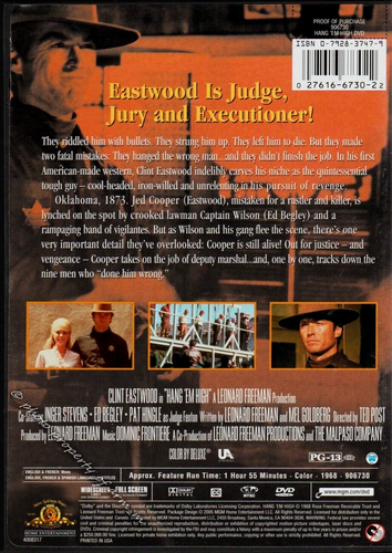 HANG 'EM HIGH - Clint Eastwood, Inger Stevens (DVD PG-13) Very Good Condition - Picture 2 of 3