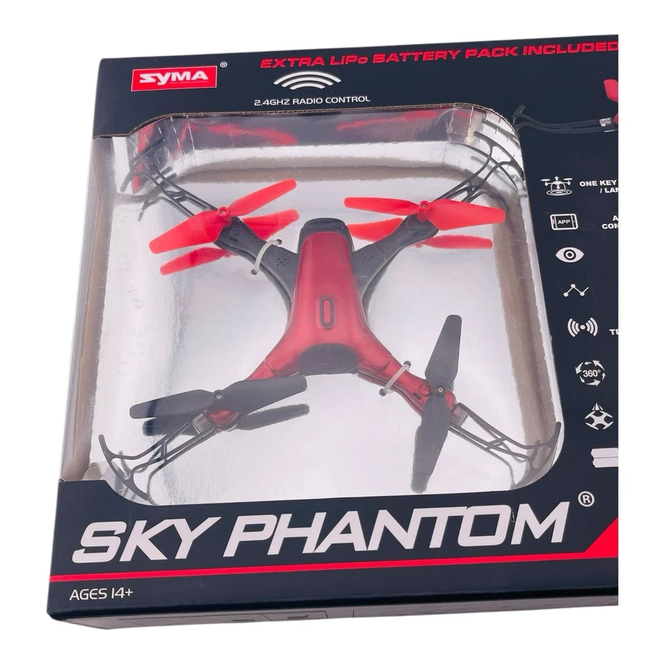 SYMA Sky Phantom FPV Drone 4 CH Remote Control Drone RED, Phone Not Included - Image 3 of 4