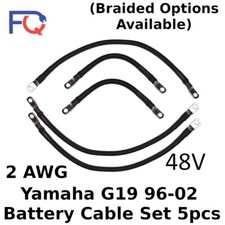 2 AWG Gauge Yamaha G19 48v 1996-2002 5pcs Set Braided Golf Cart Battery Cable