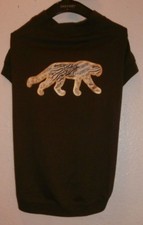 ZACK & ZOEY dog's shirt Size Large Dark brown Wild Savannah Metallic Tee