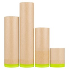 Masking Paper Automotive Paint Paper Roll with Tape Assorted Sizes 4 Rolls