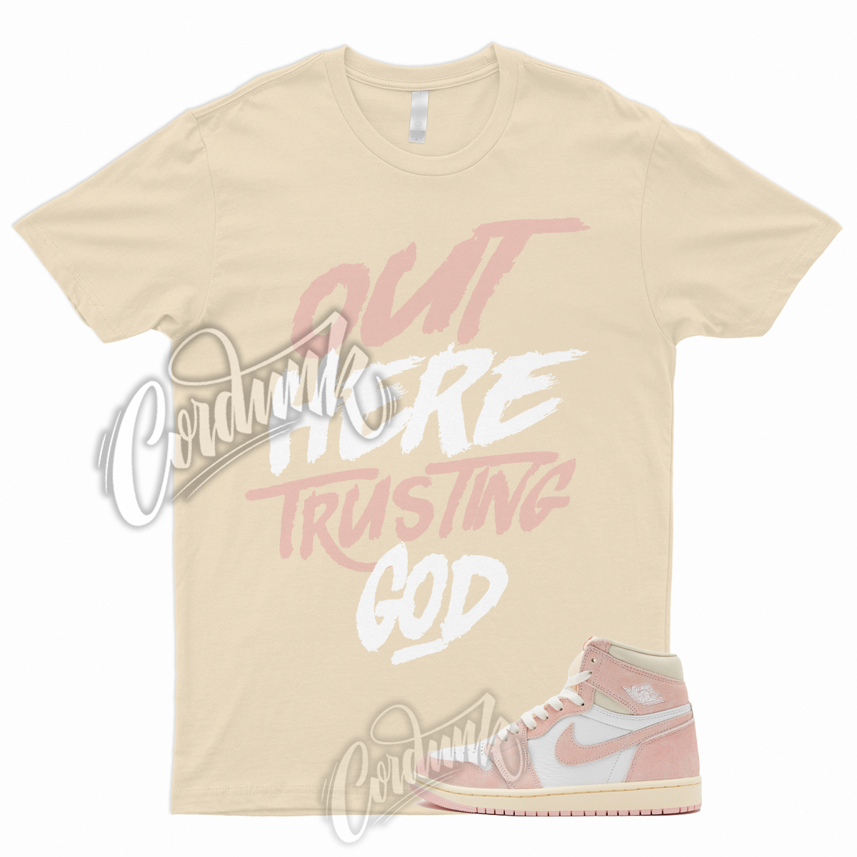 TG T Shirt to Match Jordan 1 Washed Pink Atmosphere Muslin