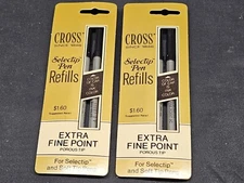 2 Packs CROSS Porous Point Refill For Selectip Pen Black Ink Extra Fine #6C 8524