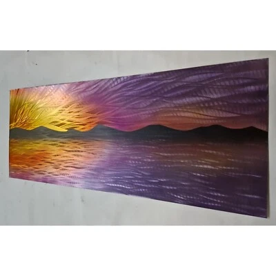 Modern abstract Contemporary metal wall art. Across The Lake. - Image 1 of 3