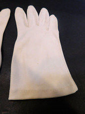 DESIGNER LADIES BEIGE NYLON DRESS GLOVES UNLINED SIZE 6.5