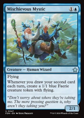 MTG Magic the Gathering Mischievous Mystic (47/789) Foundations LP