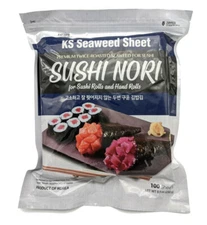 Twice Roasted Seaweed Sheets 7.50 in x 8.25 in (100 Sheets)