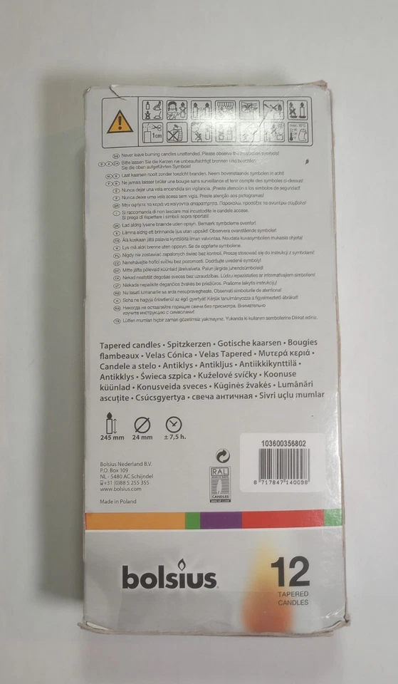 Paquete de 12 velas cónicas sin perfume 10 pulgadas sin goteo para boda cena decoración del hogar Foto 2 de 2