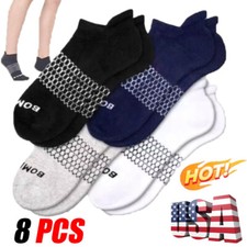 4 Pairs Men's Bombas Solid Ankle honeycomb 4 Colors Socks Size Large 4 Colors