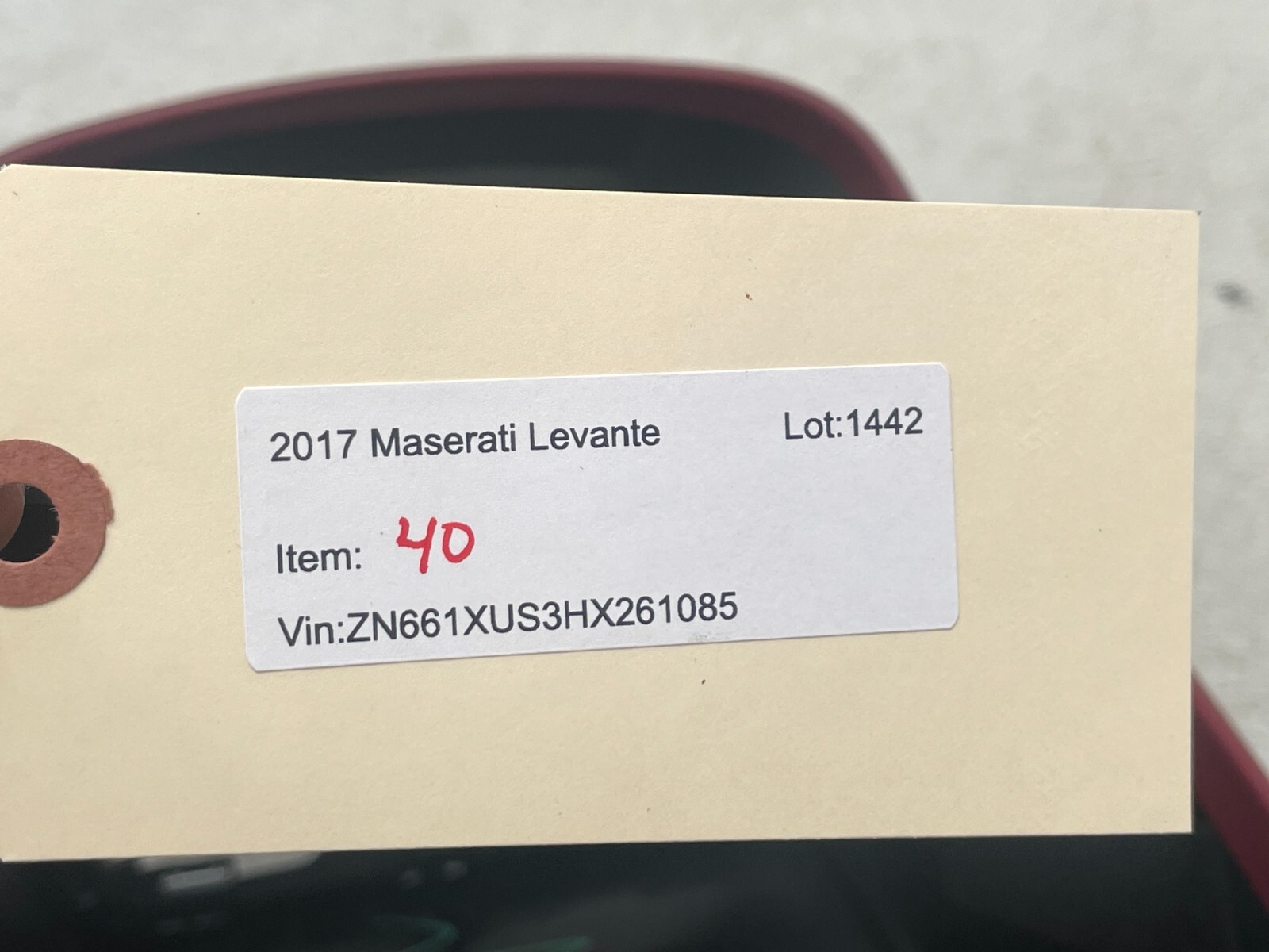 17 18 Maserati Levante Rear Center Console Housing Cover Panel Trim Red 1442 OEM