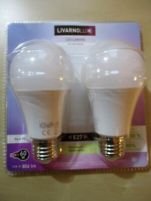 Livarno Lux LED E27 warmweiß 230 V 10/60 W, 806 lm