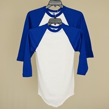 Vintage Original Russell Athletic Blue/White Baseball T-Shirt Size S - Lot of 2