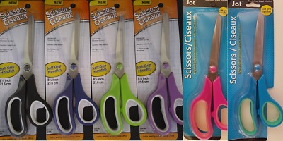 8 1/2'' Scissors Soft Grip Handles All Purpose Select:Black Blue Green or Purple